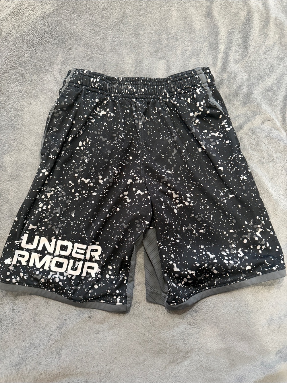 Under Armour Black with White Speckle Boys' Athletic Shorts